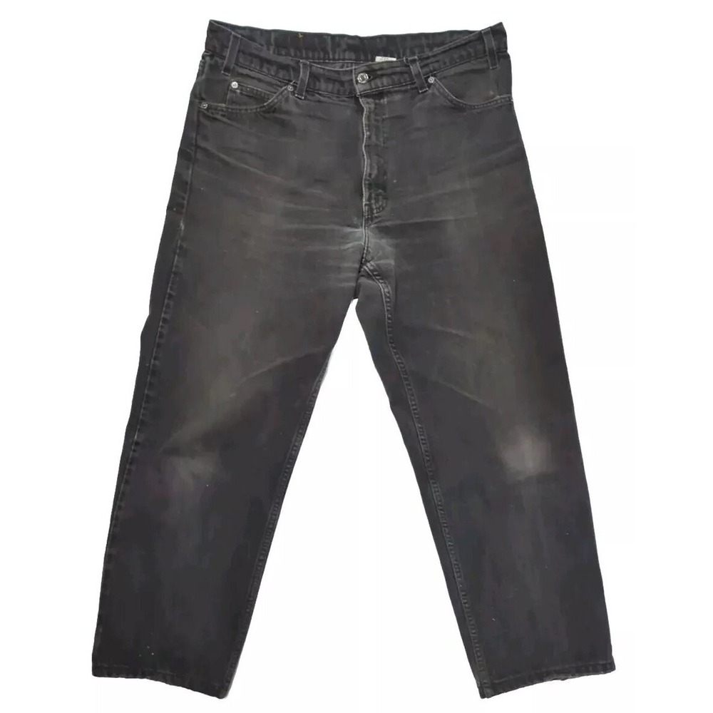 Levi's 550 Jeans Men's 36x30 (Actual 36x28) Black Orange Tab Faded Vintage